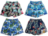 HAWAIIAN SHORTS Floral Beach 100% COTTON Surf Summer Casual Boardies