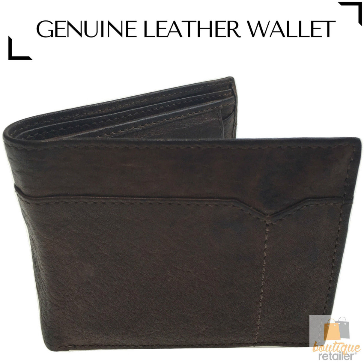 Genuine Washed Cow Hide Leather Wallet HANDMADE Bifold Card Holder Vintage HGW05