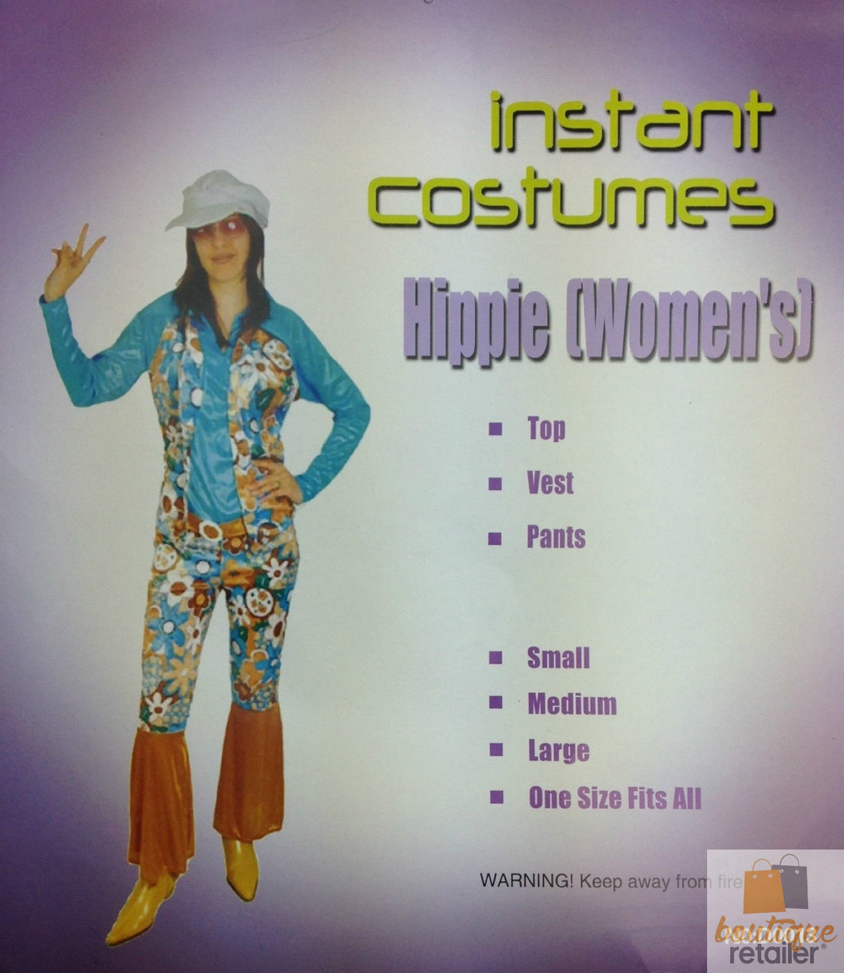 WOMENS HIPPIE COSTUME Fancy Dress 60s 70s Hippy Groovy Disco Retro Halloween