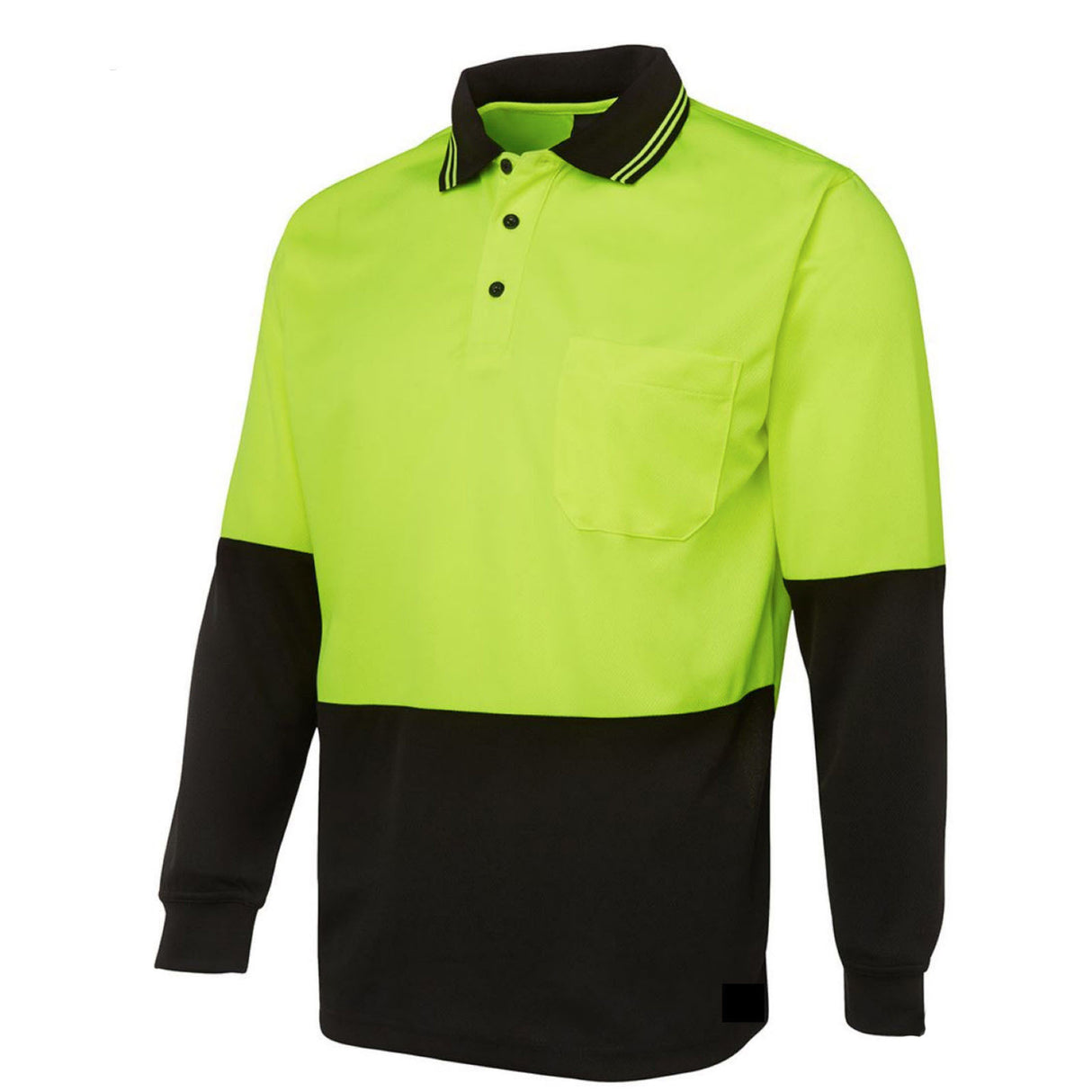 HI VIS LONG SLEEVE POLO SHIRT Top Safety Workwear Fluro Breathable Dry WB