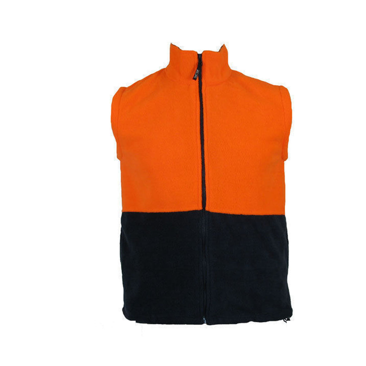 HI VIS Polar Fleece Vest Full Zip Safety Workwear High Visibility S-5XL Fleecy