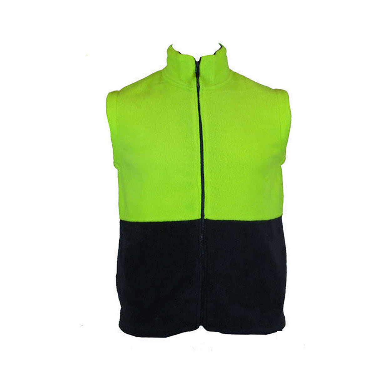 HI VIS Polar Fleece Vest Full Zip Safety Workwear High Visibility S-5XL Fleecy