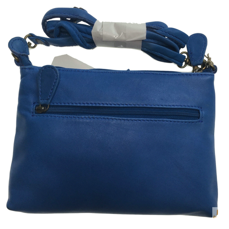 Womens Leather Sling Cross Body Bag Tote Messenger Satchel Shoulder - Blue