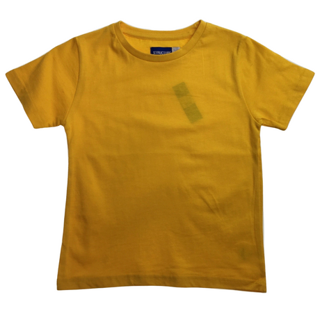 KIDS PLAIN T SHIRT Childrens Child 100% COTTON Boys Girls Basic Blank Tee Top - Gold