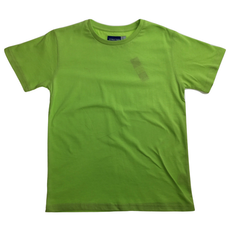 KIDS PLAIN T SHIRT Childrens Child 100% COTTON Boys Girls Basic Blank Tee Top - Lime