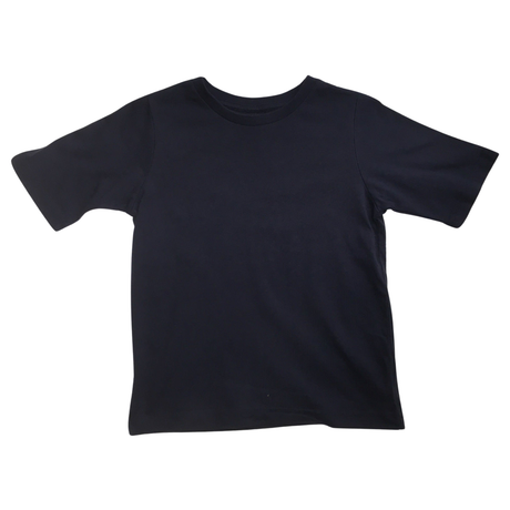 KIDS PLAIN T SHIRT Childrens Child 100% COTTON Boys Girls Basic Blank Tee Top - Navy