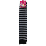 Long LEG WARMERS Party Costume Fine Knitted Stretch Ladies Girls Fancy Dress - Black/Pink