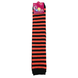 Long LEG WARMERS Party Costume Fine Knitted Stretch Ladies Girls Fancy Dress - Black/Purple