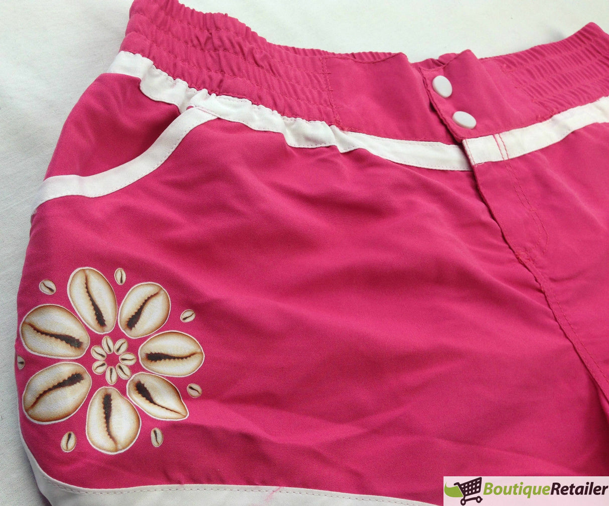 Womens Microfibre Board Shorts Beach Swim Surf Womens Plain Elastic - Pink