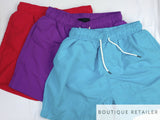 Mens Board Shorts Surf Beach Swim Quick Dry Boardies PLAIN Red Blue Purple S-XL