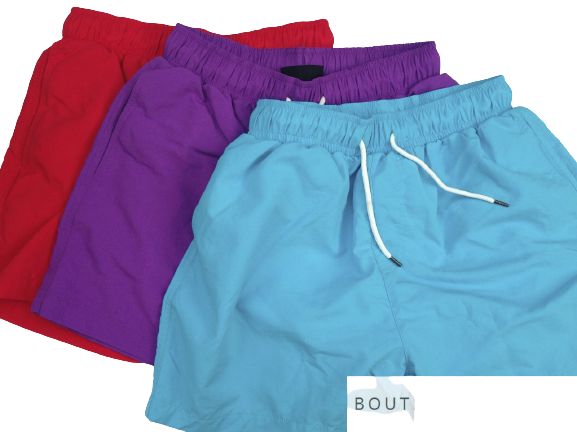 Mens Board Shorts Surf Beach Swim Quick Dry Boardies PLAIN Red Blue Purple S-XL