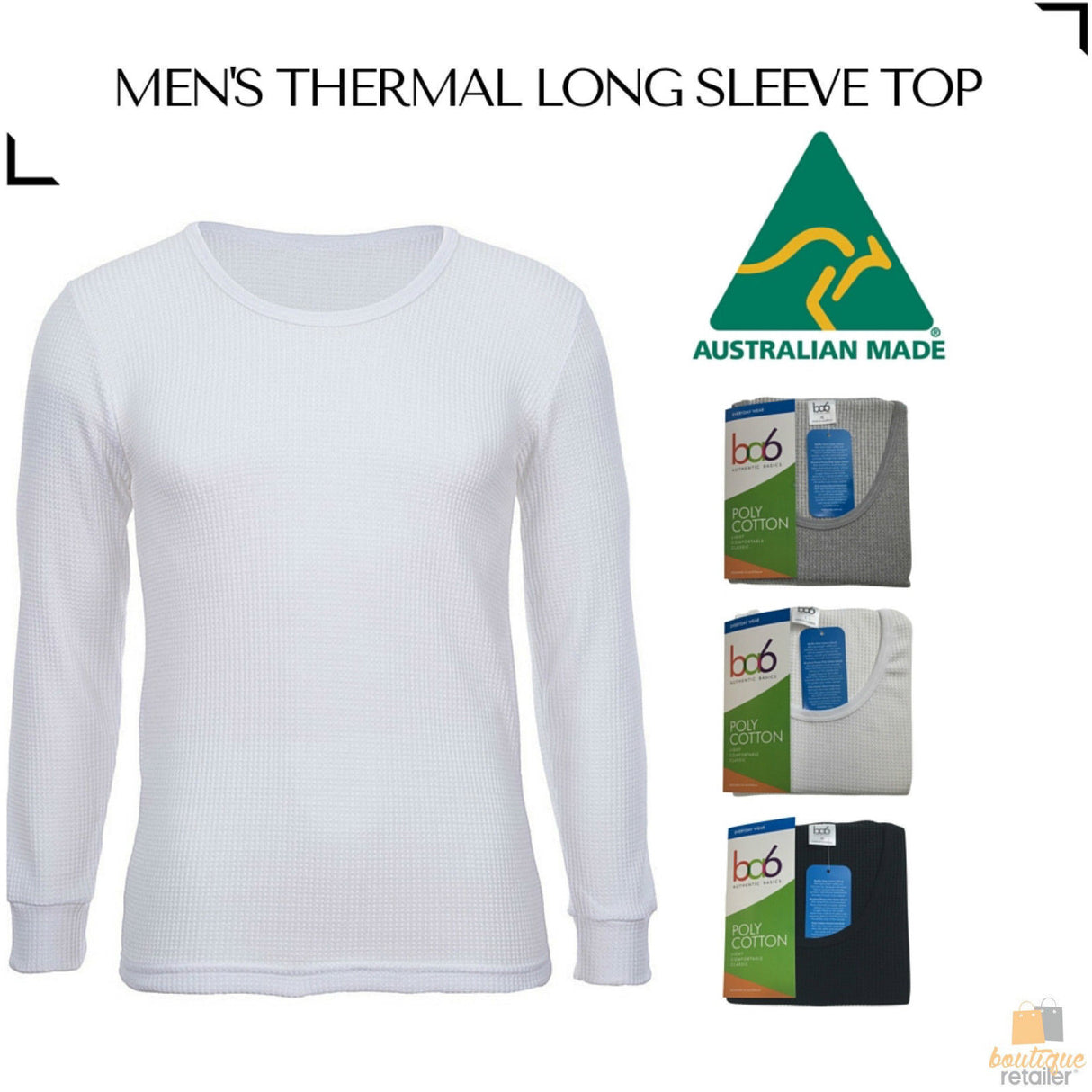 Mens Thermal Long Sleeve Top T Shirt Underwear Warm Winter Cotton Bld Thermals