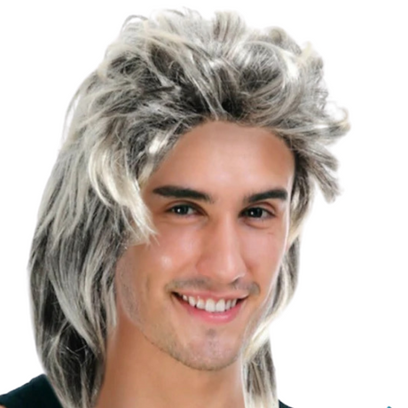 MULLET WIG 80s Fancy Dress Mens Party Costume Rock Bogan Accessory Punk 70s 90s