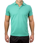 100% Organic Cotton Polo Shirt Slim Fit T Shirt Top - Smoke Jade - XXL