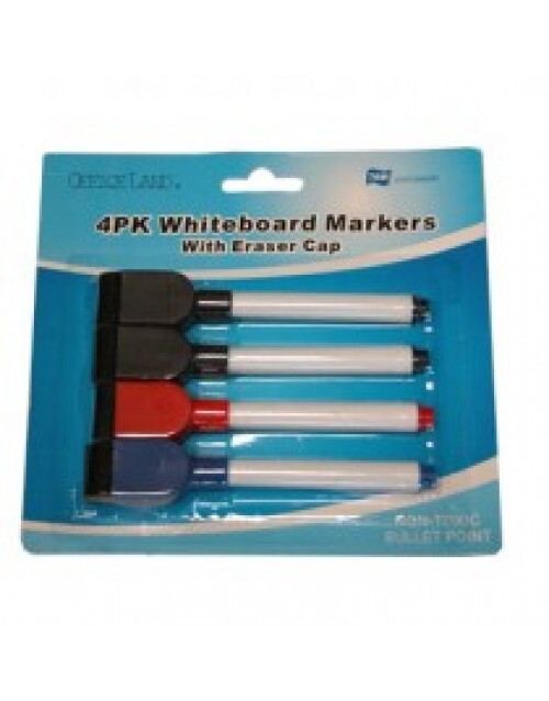 1 Pack of 4 White Board Marker Pens & Eraser - 2 in 1