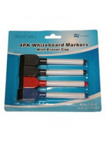 1 Pack of 4 White Board Marker Pens & Eraser - 2 in 1