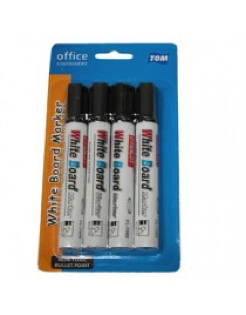 4 Pack White Board Marker Pens - Black