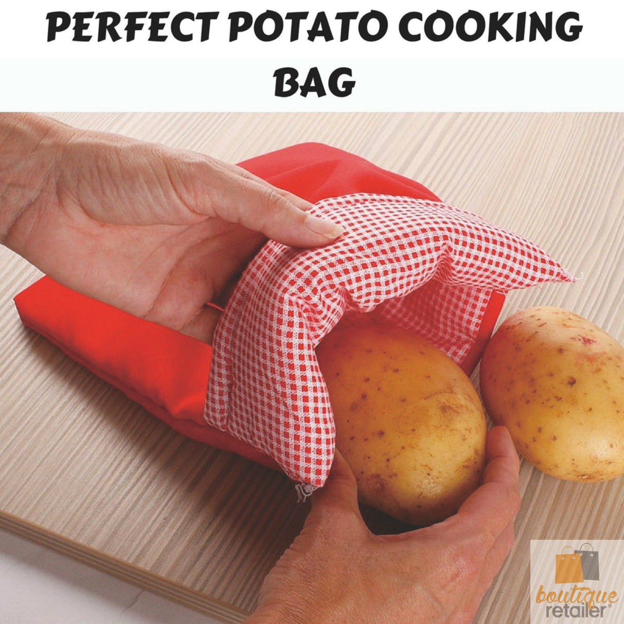 PERFECT POTATO Microwave Baked Cooking Bag Reusable Washable Corn Cooker 4 min