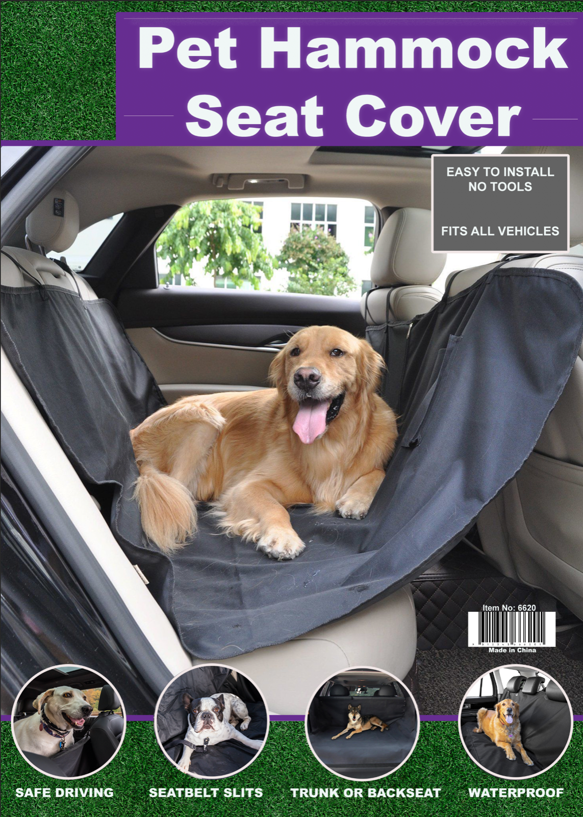 Pet Car Back Seat Cover Dog Cat Waterproof Hammock Protector Mat Blanket Black