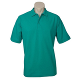 Mens Polo Top Shirt Plain Casual Short Sleeve Knit Basic T-Shirt - Green (Mid Jade)