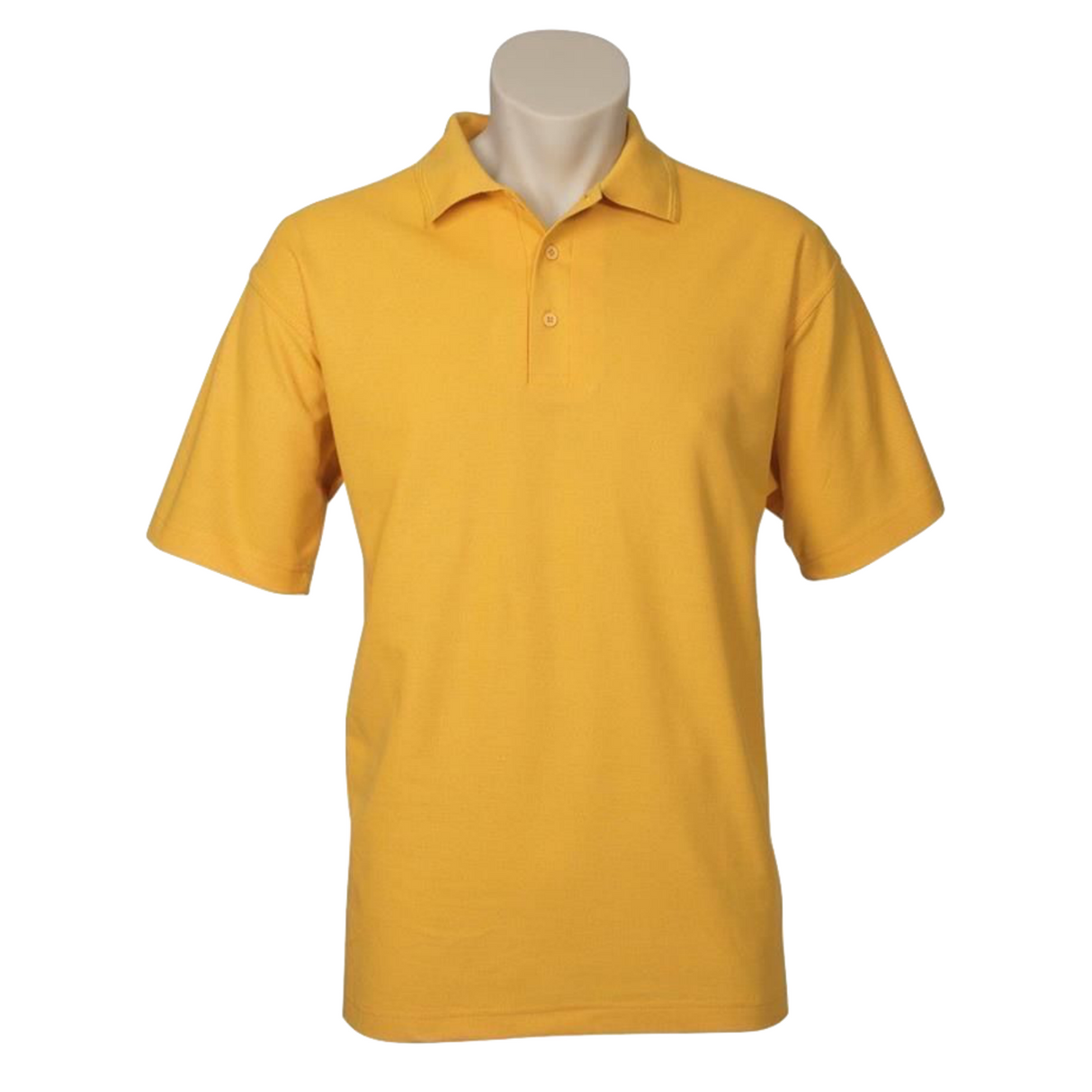 Mens Polo Top Shirt Plain Casual Short Sleeve Knit Basic T-Shirt - Yellow