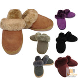 100% Sheepskin Moccasin Slippers Winter Genuine Scuffs Slip On Mens Womens