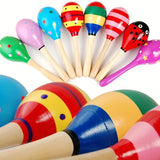 6x WOODEN MARACAS Musical Egg Percussion Toy Shakers Rattles Rumba Party BULK