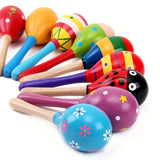 6x WOODEN MARACAS Musical Egg Percussion Toy Shakers Rattles Rumba Party BULK