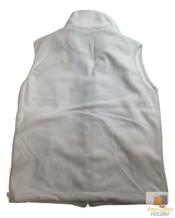 WHITE POLAR FLEECE VEST Thick Casual Wear Warm Winter Plain Fleecy Jacket