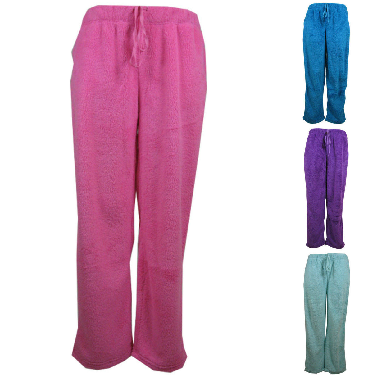 Womens TRACK PANTS Coral Fleece Fur Ultra Comfy Pyjamas Pajama Sleepwear Bottoms