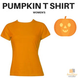 Womens HALLOWEEN T Shirt 100% COTTON Blank Tee Costume Ladies Party - Pumpkin Colour