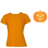 Womens HALLOWEEN T Shirt 100% COTTON Blank Tee Costume Ladies Party - Pumpkin Colour