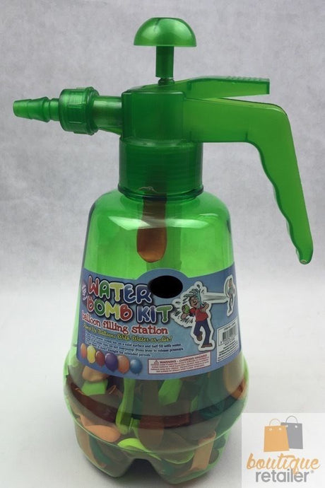 WATER BOMB KIT Pump Jet Fun Balloon Filling Station Free 250 Water Aqua Bombs