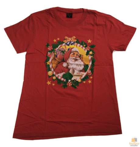 Adult Xmas CHRISTMAS T Shirt Merry Tee Top Santa S-XXL Mens Womens 100% COTTON - Red