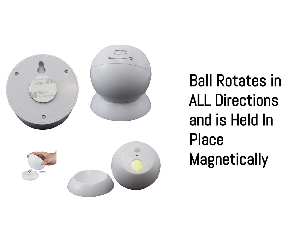 Brillar Motion Activated Swivel Ball Light - White