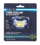 5 Mode Headlamp COB LED Technology Wide Beam Light Adjustable Headband 90 degree Running