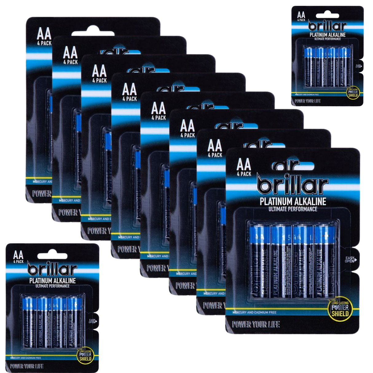 12x 4-Pack LR6 AA Platinum Alkaline Batteries Long Lasting Power Home Office Bulk