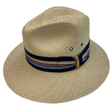 STRAW PANAMA HAT Trilby Beach Golf Cap Summer Sun Hand Woven Made in USA - MEDIUM