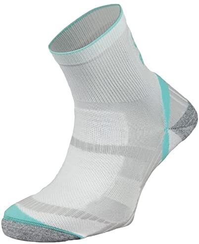 BRBL Atlas Socks Hiking Trekking Trail Run Outdoor Camping MADE IN ITALY Crew - White/Aqua