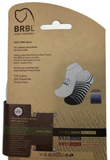 2pk BRBL Baloo Ankle Socks Low Cut MADE IN ITALY  - Dark Grey/Mid Grey - L