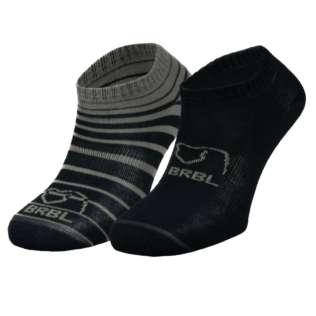 2pk BRBL Baloo Ankle Socks Low Cut MADE IN ITALY  - Dark Grey/Mid Grey - L