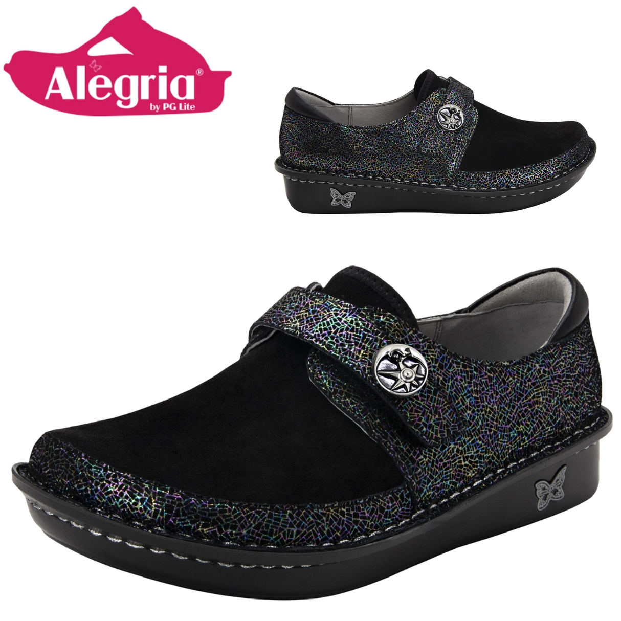 ALEGRIA Brenna Womens Comfort Strap Shoes Loafer Sneaker Walking - Moon Shadow