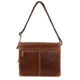 Billy The Kid Mens Genuine Leather Shoulder Bag Western in Cognac