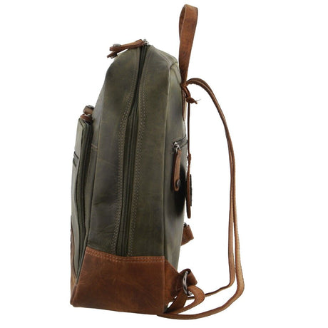 Billy The Kid Olive Leather Western Backpack Bag