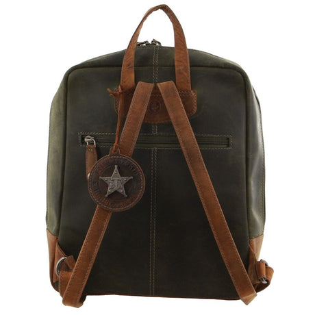 Billy The Kid Olive Leather Western Backpack Bag