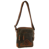 Billy The Kid Olive Leather Crossbody/Shoulder Bag