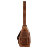 Billy The Kid Men's Genuine Leather Messenger Bag in Cognac