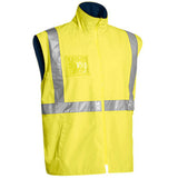 BISLEY Hi Vis Taped Rain Wet Weather Vest Fleece Lined Warm Winter - Yellow