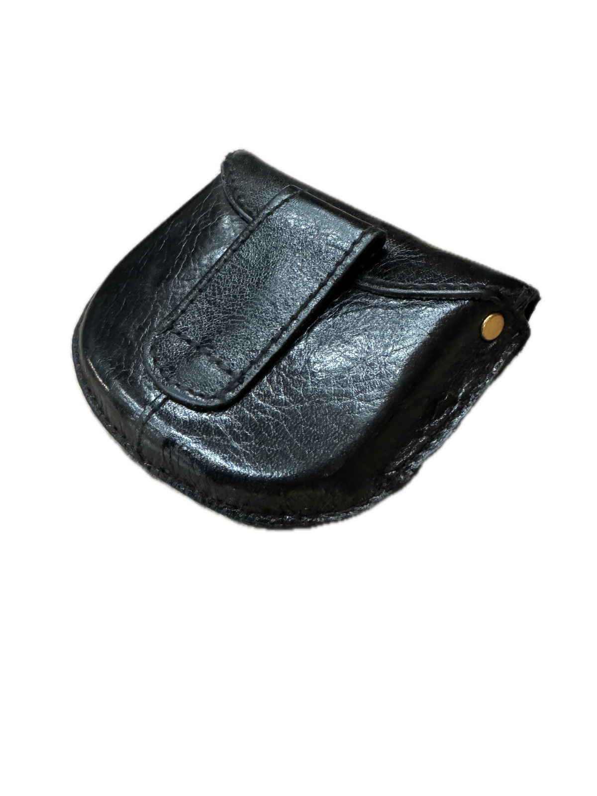 Milleni Genuine Leather Coin Purse Holder Wallet with Belt Loop - Black