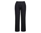 Portwest Womens Rachel Chef Trousers Pants Ladies Hospitality Workwear - Black